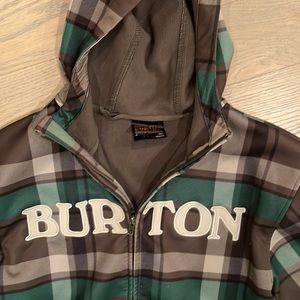 Burton snowboard plaid full zip sweatshirt
